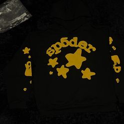 XL Sp5der Beluga Hoodie Onyx/Yellow