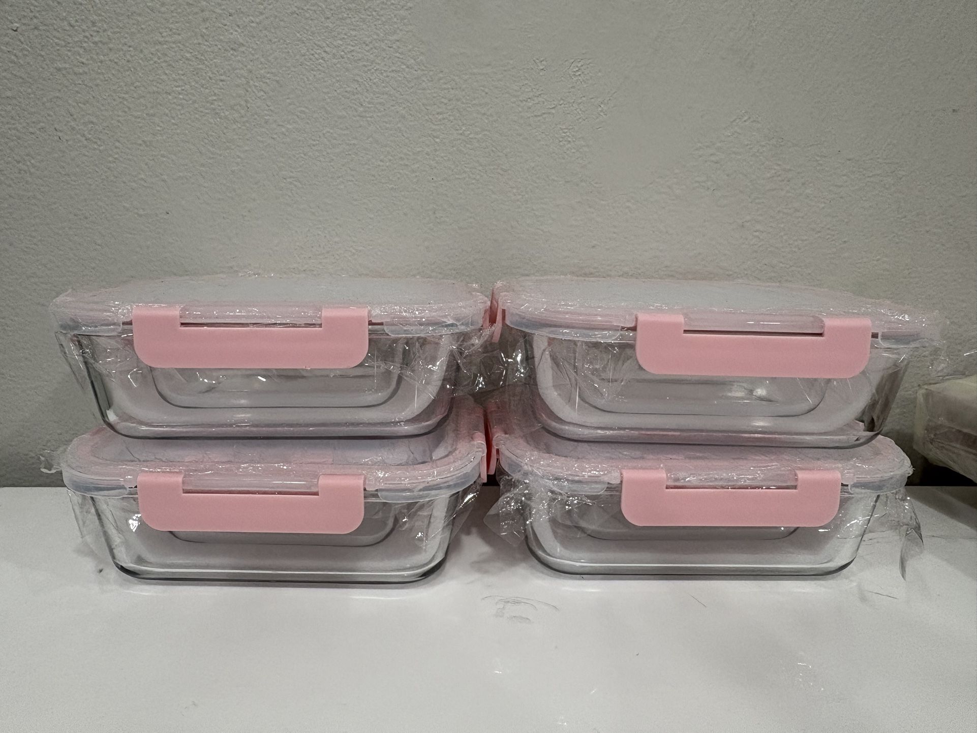 Pink And Clear Glass Containers