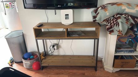 wood & steel TV stand / shelf