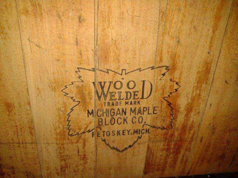 Vintage Butcher Block Michigan Maple Block