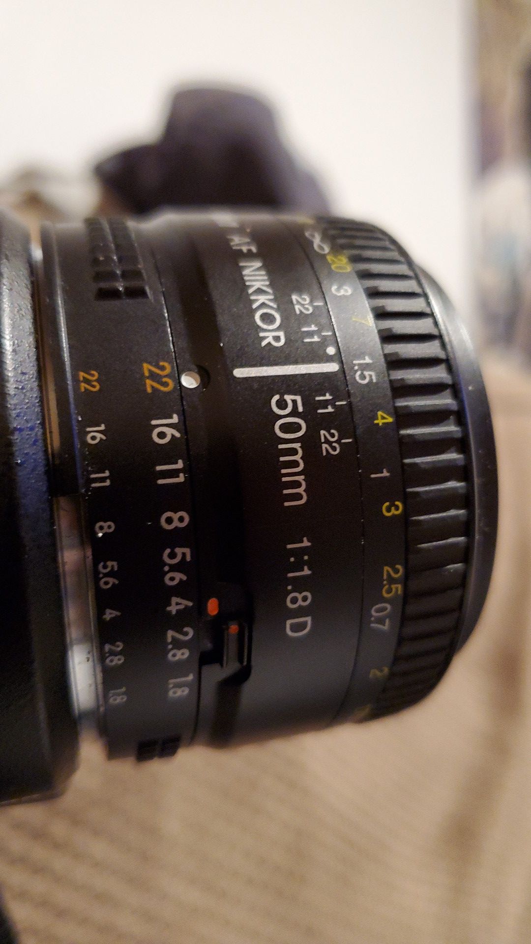 Nikon AF f/1.8D prime lens. 50mm.