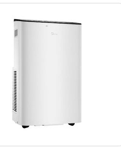 Midea 8,000 BTU Smart Portable AC Cools up to 350 sq. ft. with Remote, 3-Speeds, Dual Filtration, Digital Display in White