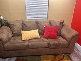 Brown comfortable pullout couch