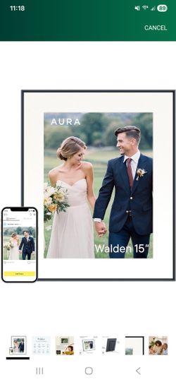 Aura Walden 15" WiFi Digital Picture Frame | Wirecutter's Best Digital Frame for Gifting | Send Photos from Your Phone | Quick, Easy Setup in Aura App