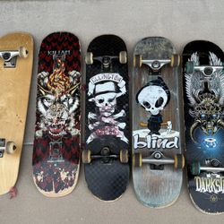Skateboard Lot Of 5 Blind Darkstar Powell Peralta Baker