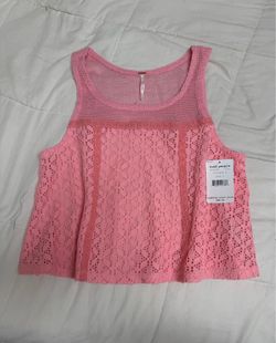 Free People Lollipop Lace Tank Top Pink Size Small