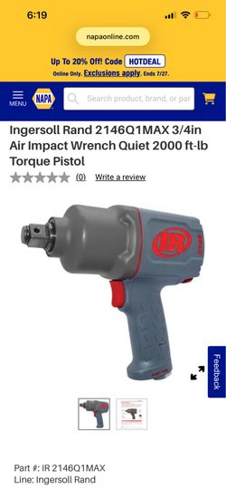 Ingersoll Rand 3/4" air impact 2146Q1MAX