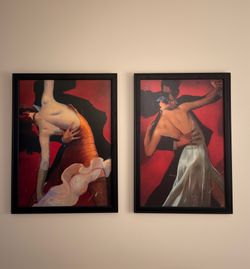Set of 2 Framed Flamenco Dancer Wall Art Prints 22” x 32” Spanish Decor