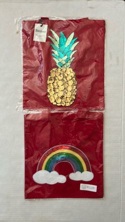 2 sequin appliqué tote bags
