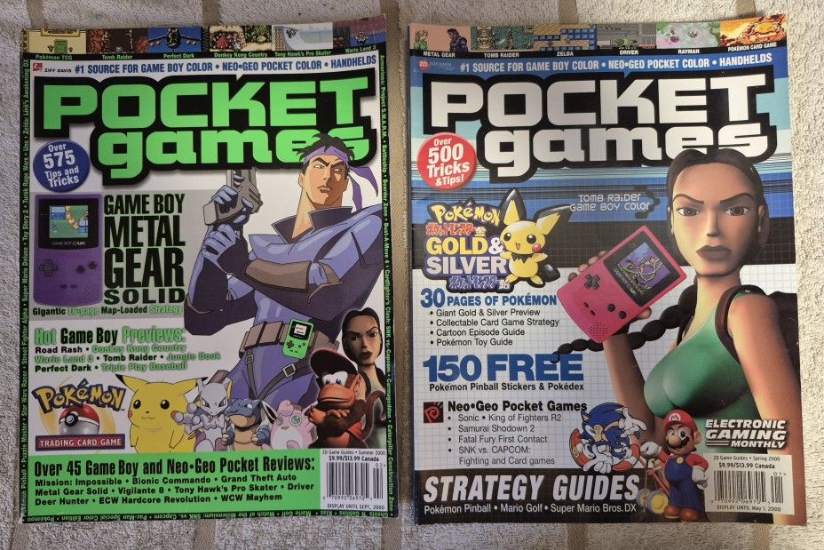 POCKET GAMES MAGAZINE x2 SPRING & SUMMER 2000 ISSUES ZIFF DAVIS VF METAL GEAR