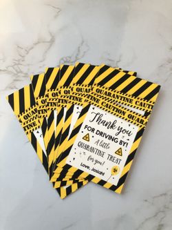 Quarantine birthday treat tags