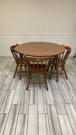 Wood Vintage Folding leaf Dining Table & 3 Chairs  Set 