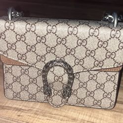 Gucci Dionysus Purse GG Coated Canvas Mini Brown