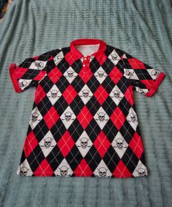 Polo Style Golf Shirt with Skull Design