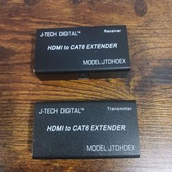 J-Tech Digital JTDHDEX HDMI to CAT6 Extender Kit (Transmitter + Receiver) 1080p 