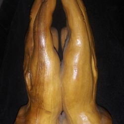 Hand Carved Olive Wood Praying Hands 6"