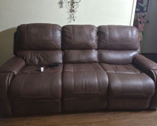 Sofa and love seat with double reclining seats