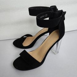 Transparent Lucite Black Party Dress High Heels Shoes