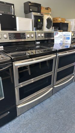 Stainless steel double oven stove