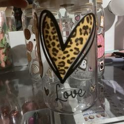 16oz Glass Cup With Designs