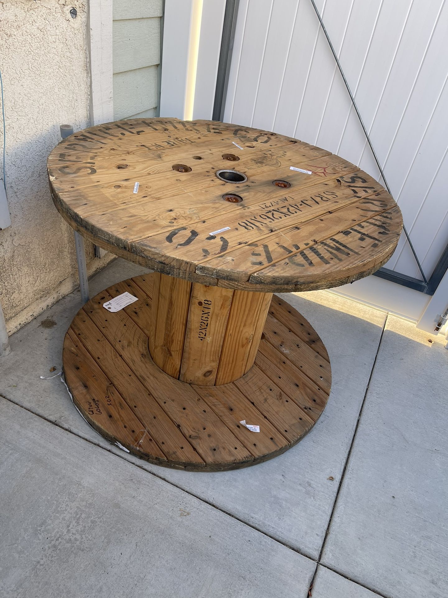 Wooden spool table