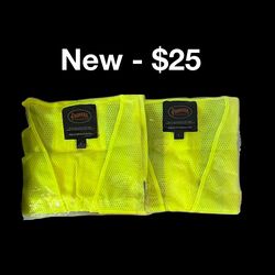 Set Of 2, Pioneer Safety Vest Mesh, Hi-Vis Yellow, Large Size, Survival Gear - Firm Price