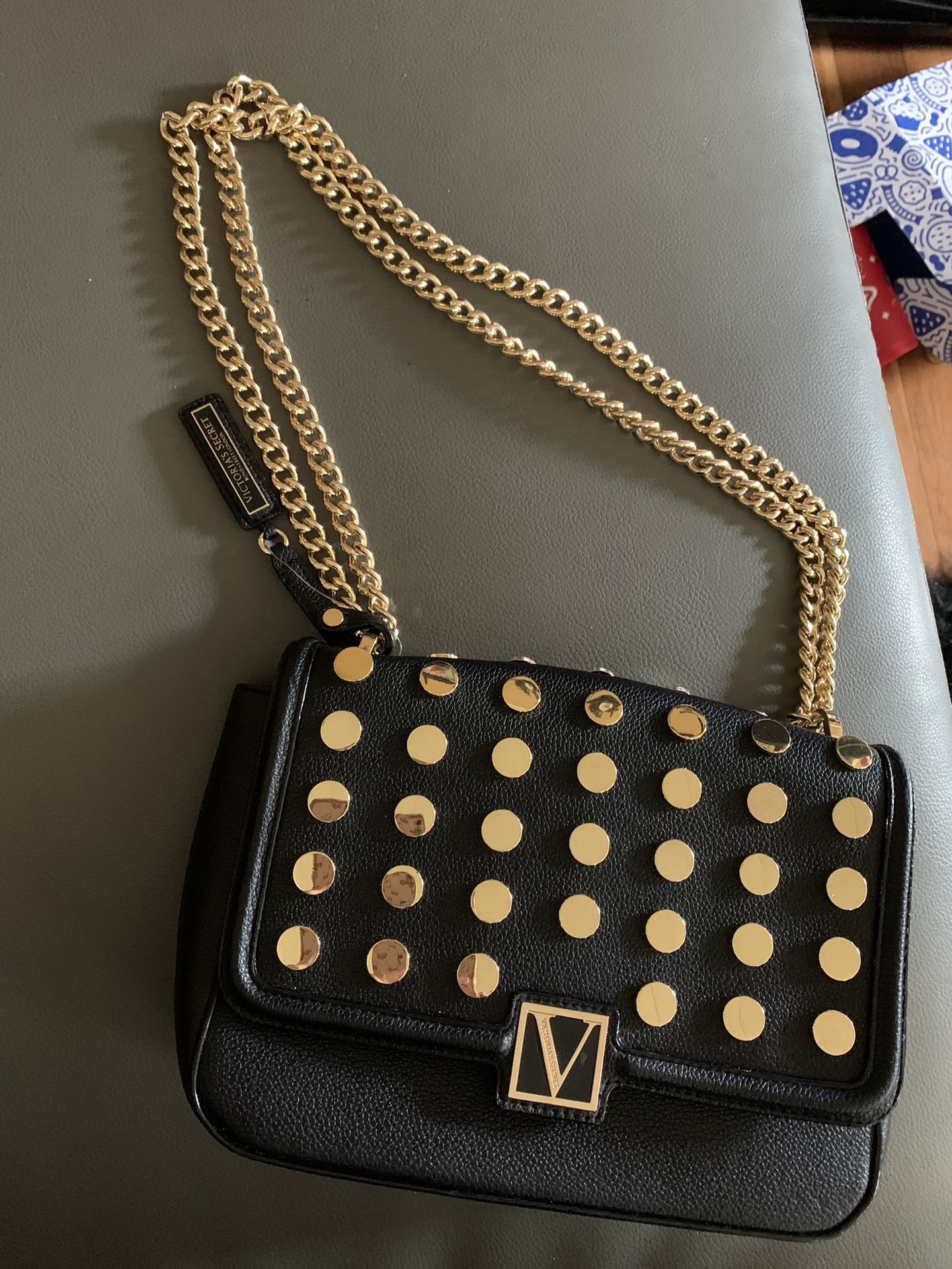 Victorias Secret Black And Gold Handbag