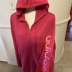 Like New Woman’s Adidas Zip Up Sweatshirt Hoodie Size 3 X  But Fits Like A 2 X