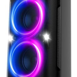 Portable Bluetooth Party Speaker:160W Peak Powerful Loud Sound Deep Bass Wireless Boombox Large Subwoofer 15 Hours Battery Life Fast Charging with Led