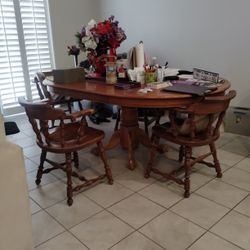 Wooden Table + 5 Chairs 