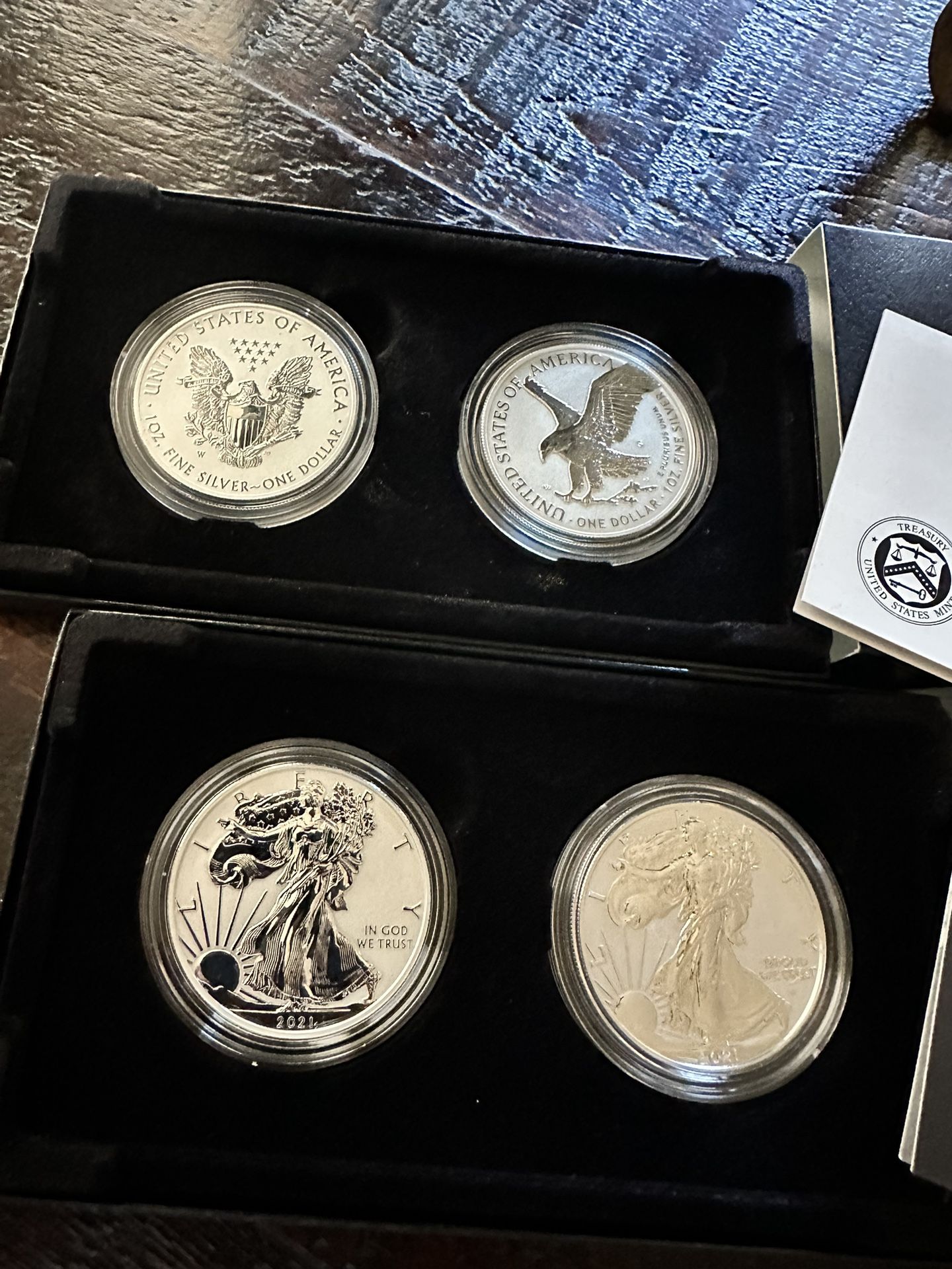 2021 AMERICAN EAGLE ONE OUNCE SILVER DOLLAR REVERSE PROOF TWO- COIN SET DESIGNER EDITION