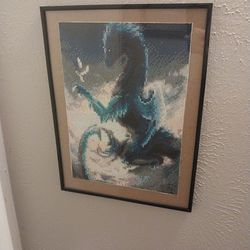 Diamond Painting Of A Sky Dragon And Its Familiar 
