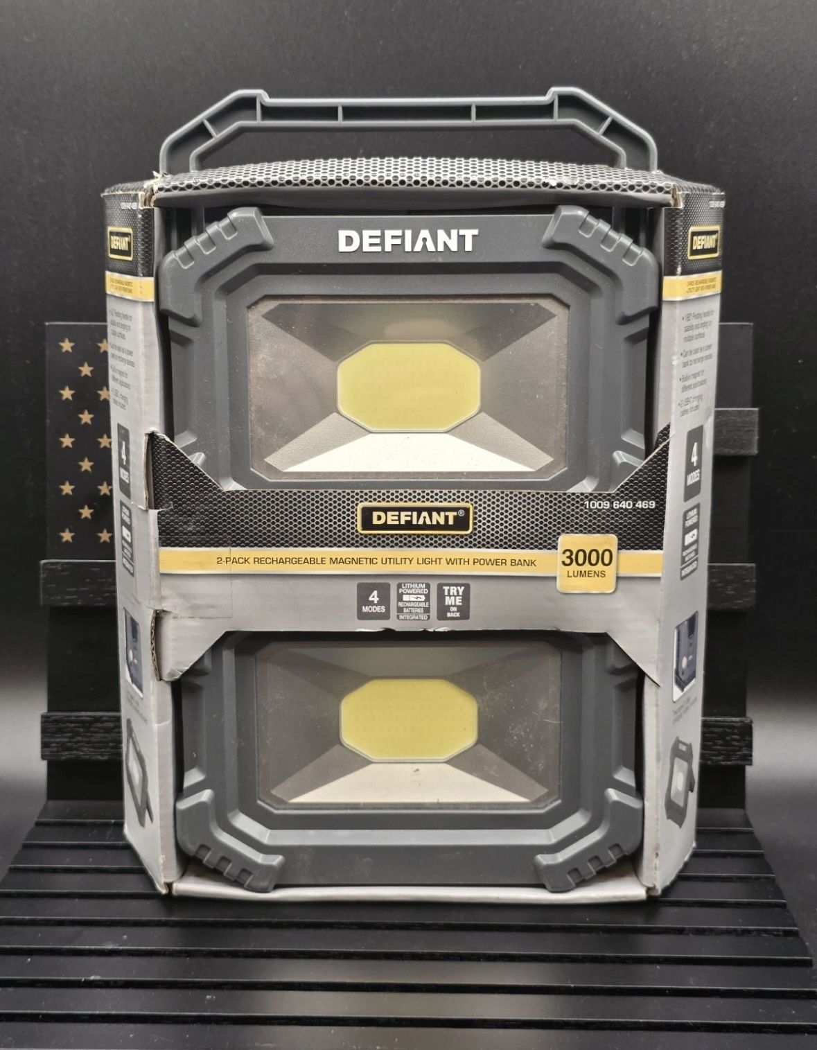 NEW 3000 Lumens Rechargeable Magnetic Utility Light (2-Pack) with Power Bank