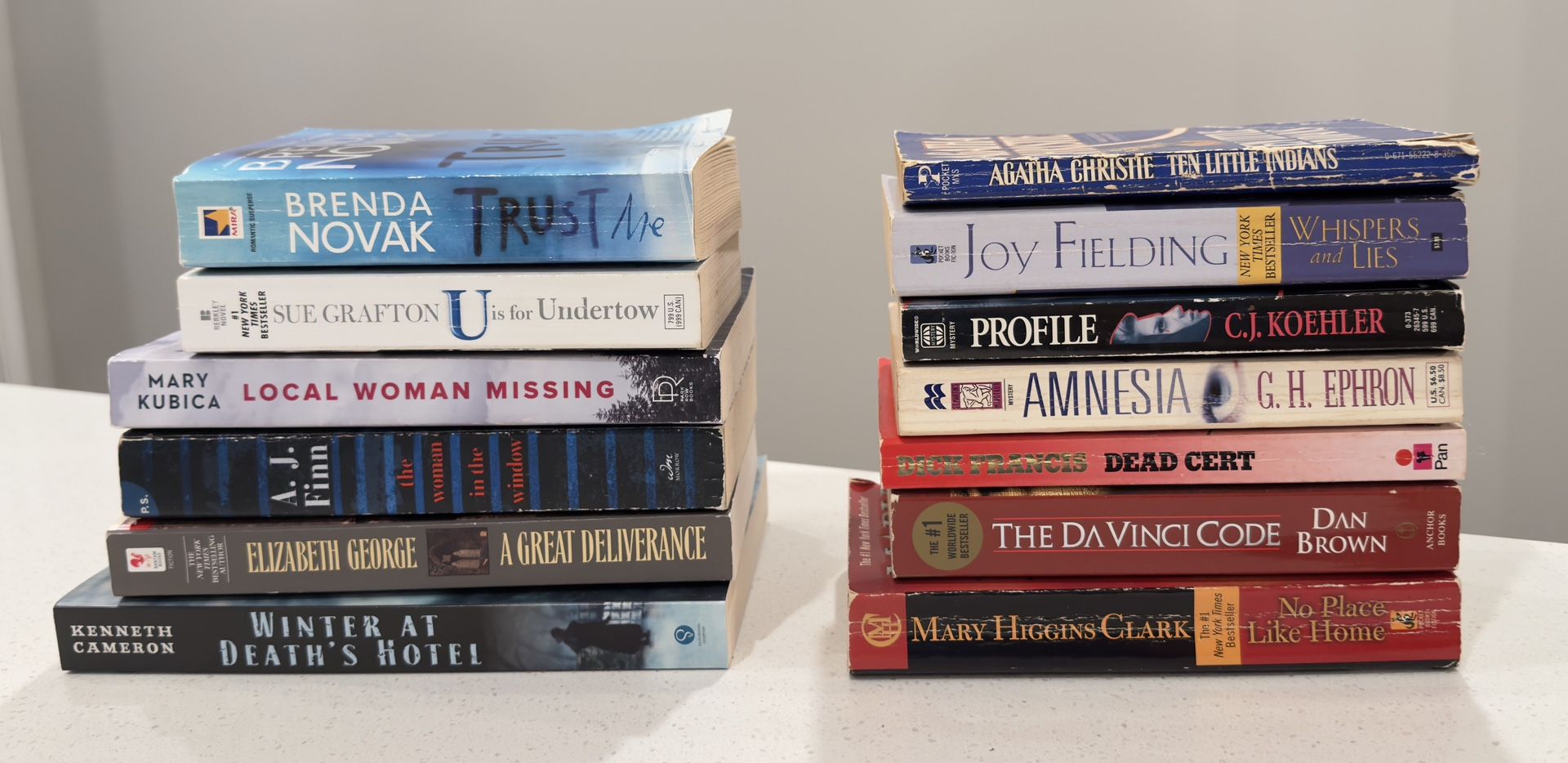 Lot of 13 Books Suspense / Mystery / Thriller Novels Various Authors Paperbacks