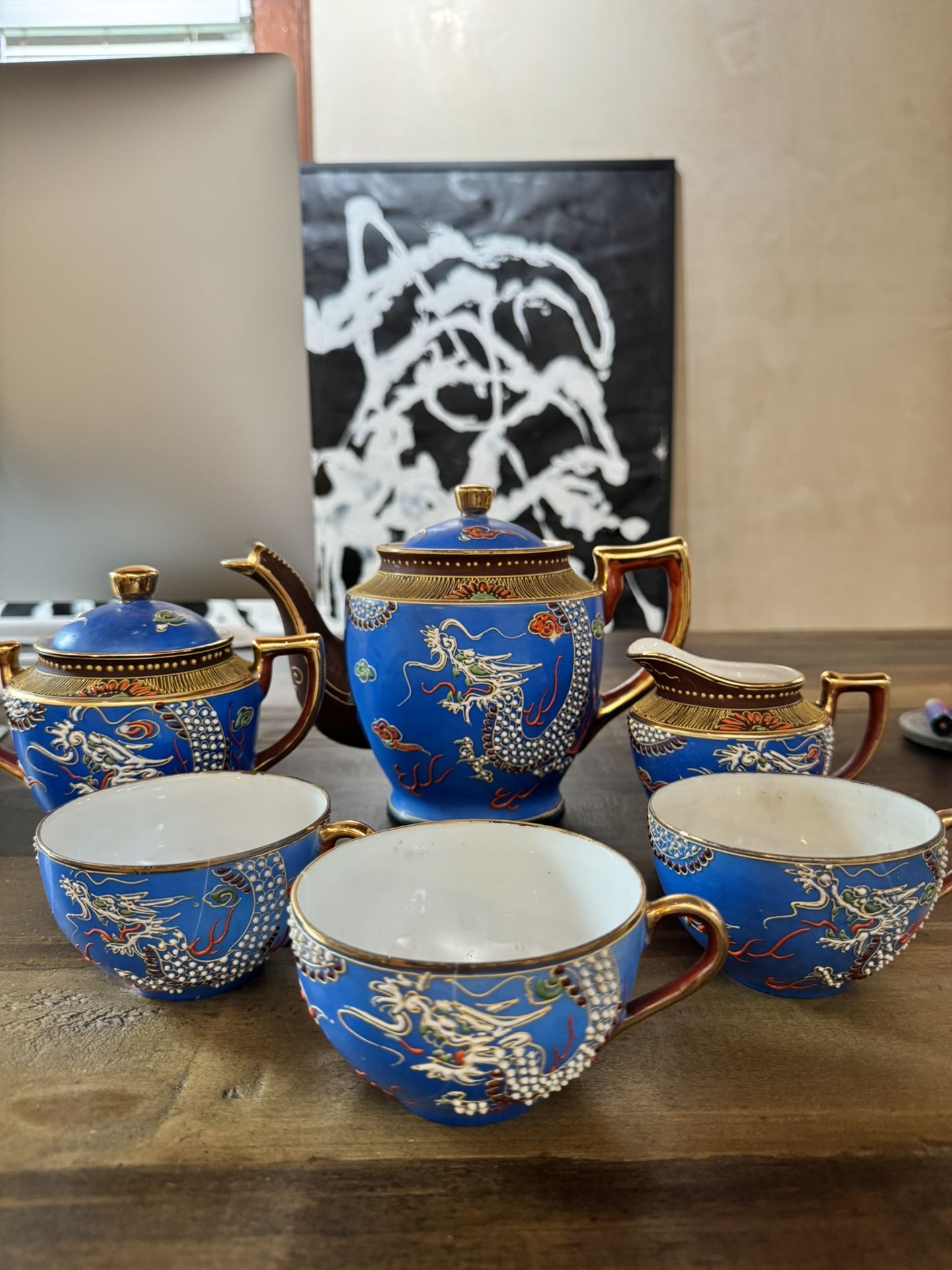 Vintage Japanese Tea Set – 16-Piece with Professionally Repaired Cups