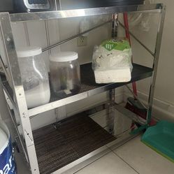 3-Tier Chrome Shelf Rack – Multipurpose Storage