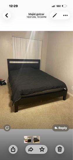 Black Bed Frame with Headboard