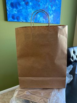 47 Large Kraft Paper Shopping/Gift Bags with Handles – 13” x 7” x 18”