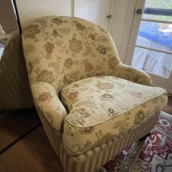 Floral Cloth Accent Chair