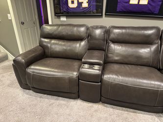 Macy’s Lenardo Genuine Leather Power Reclining Sectional Sofa – $3,500