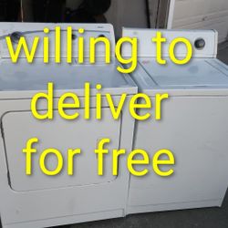 Roper by Whirlpool Agitator Washer & Kenmore Gas Dryer – Heavy Duty Set, Fully Working
-