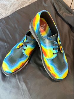 DR. MARTENS 1461 Genix Nappa Men SZ 10 Leather Oxford Shoes Heat Map PRINT Rare