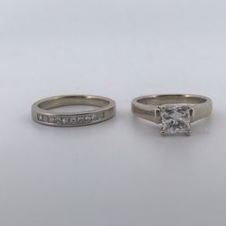 14k White gold 1.23ct diamond ring size 5