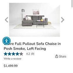 Claire Full Pullout Sofa Chaise 