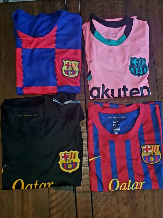 Barcelona jerseys 4  bundle. 3XL &1Large.   Used and great condition 