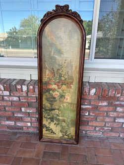 Ethan Allen Pair of Floral Print in Ornate Carved Wood Frame