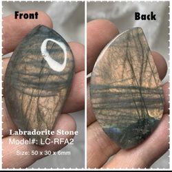 Natural Labradorite Cabochon Leaf Flashy Pink LC-RFA2 (1 piece)