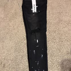 Purple Jeans Size 36 White Paint Splatter