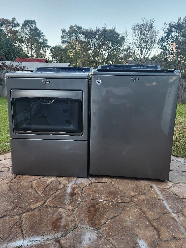 WHIRLPOOL CABRIO TOP LOAD WASHER AND DRYER 