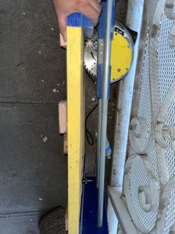 Yellow Blue And Grey Table Saw Tool Very Heavy